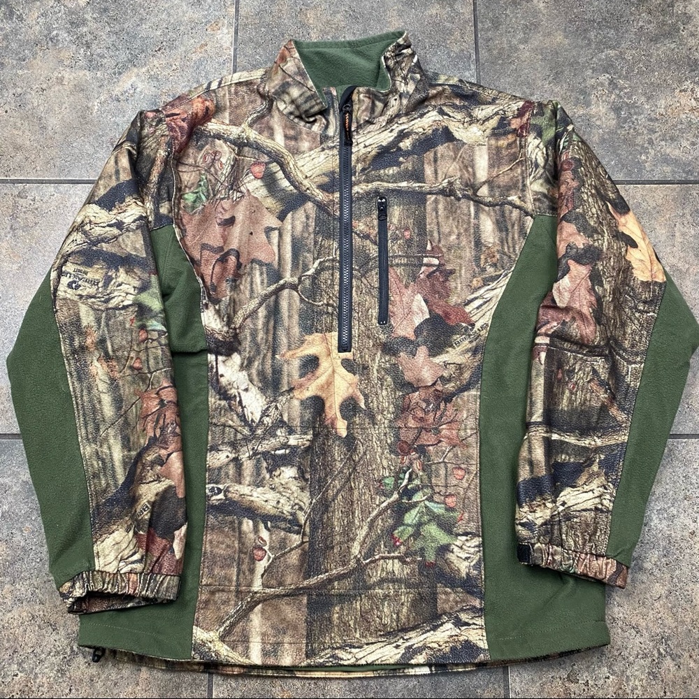Men’s VTG Yukon Gear 1/2 Zip Camo Fleece Sweatshirt Size Large